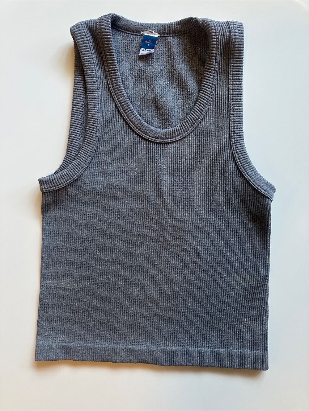 Old Navy Gray Ribbed Crop Tank Top